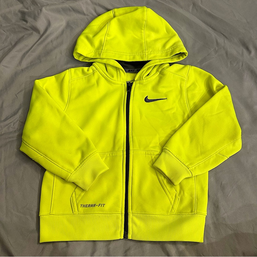 Nike - Hooded Zip-Up Sweatshirt - Volt - Sz: 3T